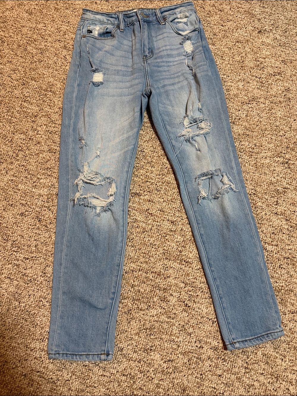KanCan Light Blue Distressed High Rise Jeans